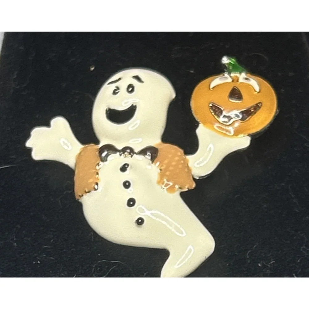 Halloween Ghost & Pumpkin Enamel Pins Bundle New Fun Lot Fall Brooches